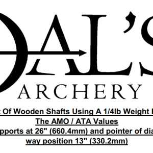 AMO / ATA Spining Chart For Wooden Arrows Using 1/4lb Weight