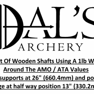 AMO / ATA Spining Chart For Wooden Arrows Using 1lb Weight